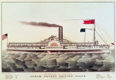 Buffalo and Chicago Steam Packet, Empire State by N. and Ives, J.M. Currier